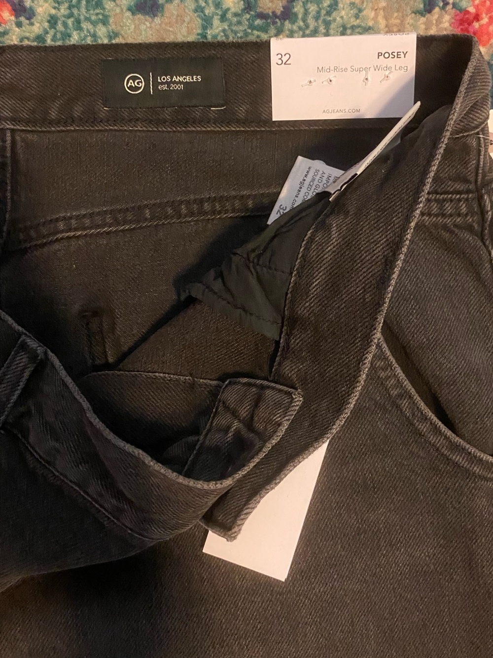 Anthropologie Black AG Posey Extra Wide Leg Jeans Size 32 NEW With Tags - Picture 8 of 11